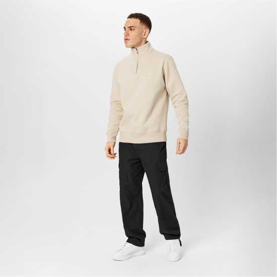 Jack Wills Barchester Quarter Zip Sweatshirt Камък Мъжки полар