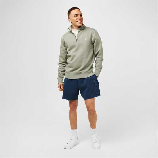 Jack Wills Barchester Quarter Zip Sweatshirt Сребърно жаде Мъжки полар