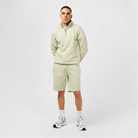 Jack Wills Barchester Quarter Zip Sweatshirt Писташка Мъжки полар