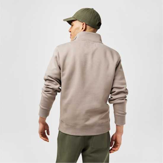 Jack Wills Barchester Quarter Zip Sweatshirt Лунен камък Мъжки полар