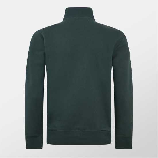 Jack Wills Barchester Quarter Zip Sweatshirt Dark Pine Мъжки полар