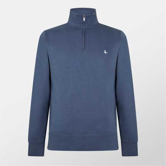 Мъжки полар Jack Wills Barchester Quarter Zip Sweatshirt Faded Indigo Jack Wills Barchester Quarter Zip Sweatshirt Faded Indigo Мъжки полар