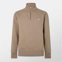 Jack Wills Barchester Quarter Zip Sweatshirt Бледо кафяво Jack Wills Barchester Quarter Zip Sweatshirt Бледо кафяво