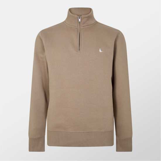 Jack Wills Barchester Quarter Zip Sweatshirt Бледо кафяво Jack Wills Barchester Quarter Zip Sweatshirt Бледо кафяво