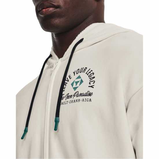 Under Armour Armour Project Rock Legacy Zipped Hoodie Mens White Мъжки полар