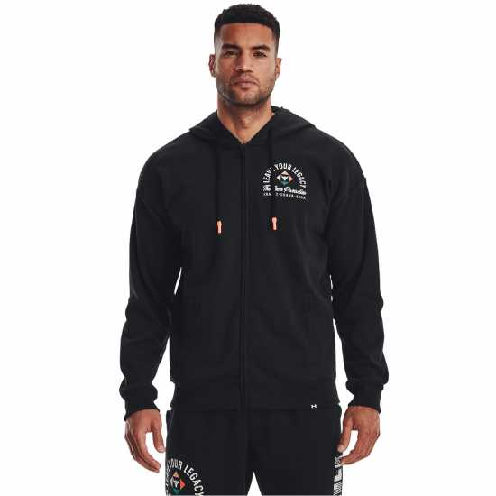 Under Armour Armour Project Rock Legacy Zipped Hoodie Mens Black Мъжки полар