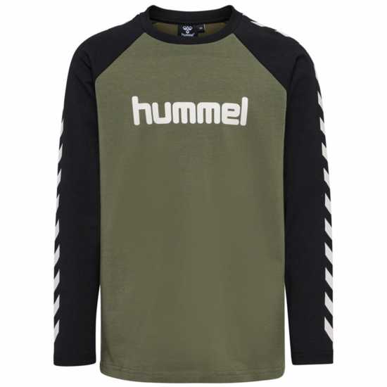 Детски тениски и фланелки Hummel Long Sleeved Top Juniors Прахнато маслина Hummel Long Sleeved Top Juniors Прахнато маслина Детски тениски и фланелки