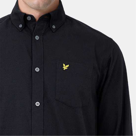 Lyle And Scott Men's Long-Sleeve Flannel Plain Shirt  