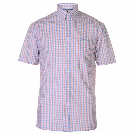 Мъжки ризи Pierre Cardin Мъжка Риза Къс Ръкав Short Sleeve Shirt Mens Pink/Blue Check Pierre Cardin Мъжка Риза Къс Ръкав Short Sleeve Shirt Mens Pink/Blue Check Мъжки ризи