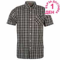 Lee Cooper Карирана Мъжка Риза Short Sleeve Check Shirt Mens