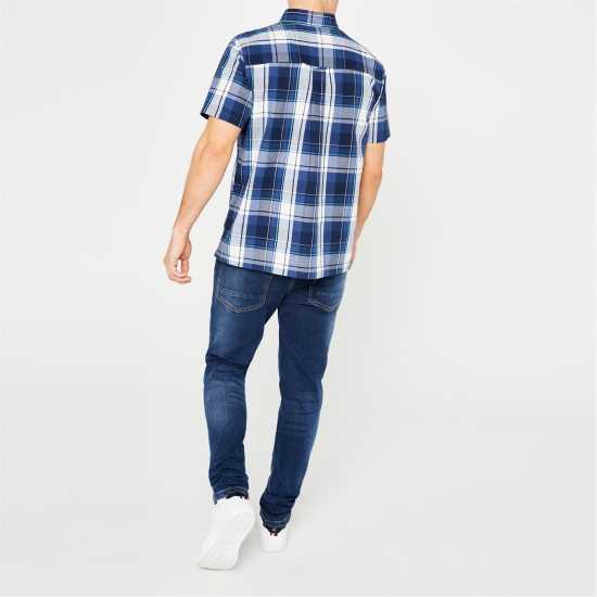 Lee Cooper Карирана Дамска Риза Cooper Men's Check Shirt Нави проверка Мъжки ризи