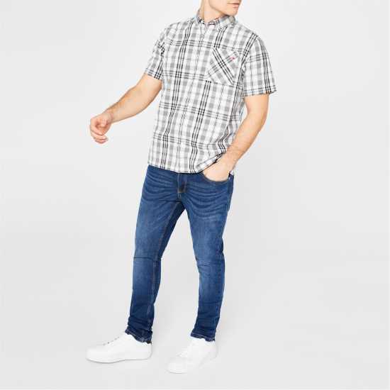 Мъжки ризи Lee Cooper Карирана Дамска Риза Cooper Men's Check Shirt Бяла проверка Lee Cooper Карирана Дамска Риза Cooper Men's Check Shirt Бяла проверка Мъжки ризи