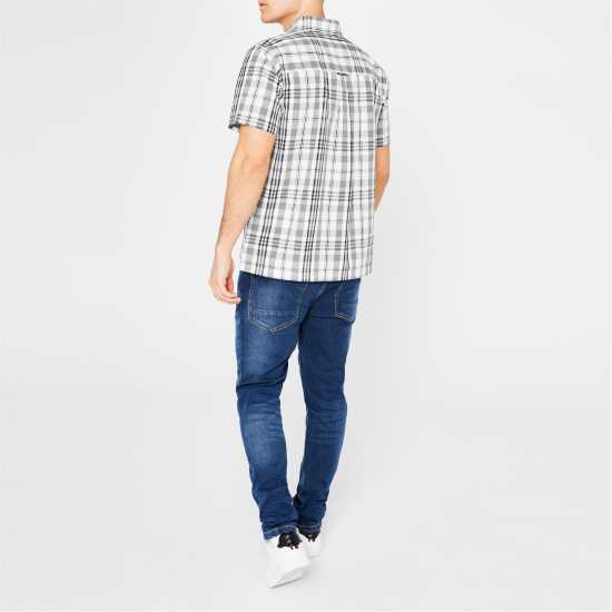 Мъжки ризи Lee Cooper Карирана Дамска Риза Cooper Men's Check Shirt Бяла проверка Lee Cooper Карирана Дамска Риза Cooper Men's Check Shirt Бяла проверка Мъжки ризи