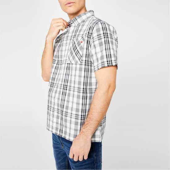 Мъжки ризи Lee Cooper Карирана Дамска Риза Cooper Men's Check Shirt Бяла проверка Lee Cooper Карирана Дамска Риза Cooper Men's Check Shirt Бяла проверка Мъжки ризи