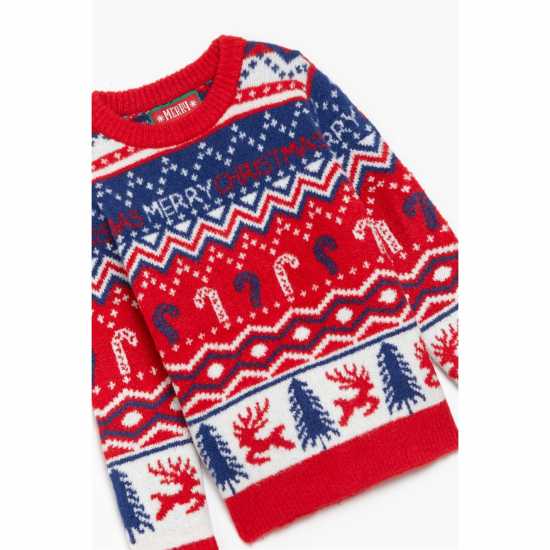 Коледен Пуловер Boys Family Christmas Jumper Red  - 