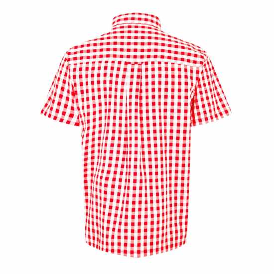 Мъжки ризи Lee Cooper Cooper Mens Gingham Check Short Sleeve Shirt Red/White Lee Cooper Cooper Mens Gingham Check Short Sleeve Shirt Red/White Мъжки ризи