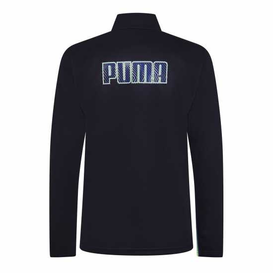 Puma Finesse Performance Quarter Zip Drill Top Mens Тъмносин/Ябълка Мъжки горнища с цип