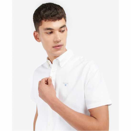 Barbour Oxford Short Sleeve Tailored Shirt White WH11 