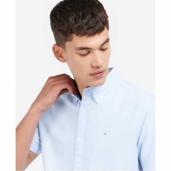 Barbour Oxford Short Sleeve Tailored Shirt Sky BL32 