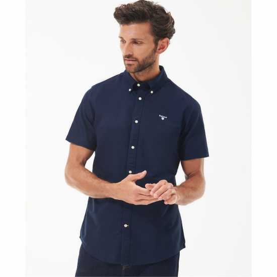 Barbour Oxford Short Sleeve Tailored Shirt Navy NY91 