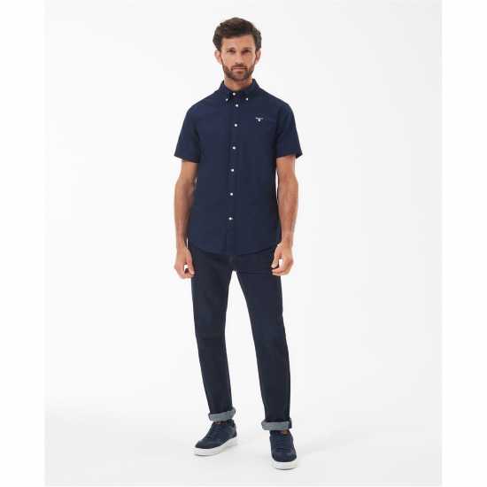 Barbour Oxford Short Sleeve Tailored Shirt Navy NY91 