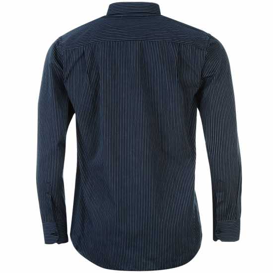 Pierre Cardin Мъжка Риза Дълъг Ръкав Long Sleeve Shirt Mens Navy Stripe Мъжки ризи