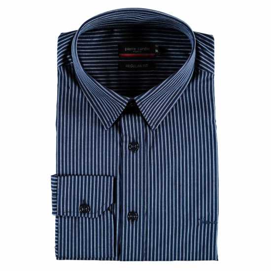 Мъжки ризи Pierre Cardin Мъжка Риза Дълъг Ръкав Long Sleeve Shirt Mens Navy Stripe Pierre Cardin Мъжка Риза Дълъг Ръкав Long Sleeve Shirt Mens Navy Stripe Мъжки ризи