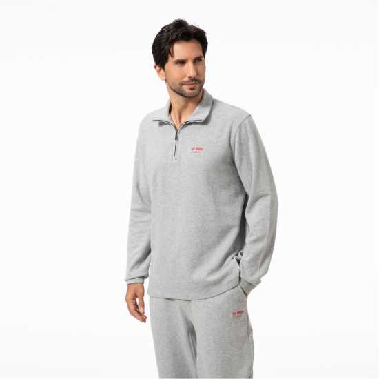 Lee Cooper C Quarter Zip Сиво Мъжки полар