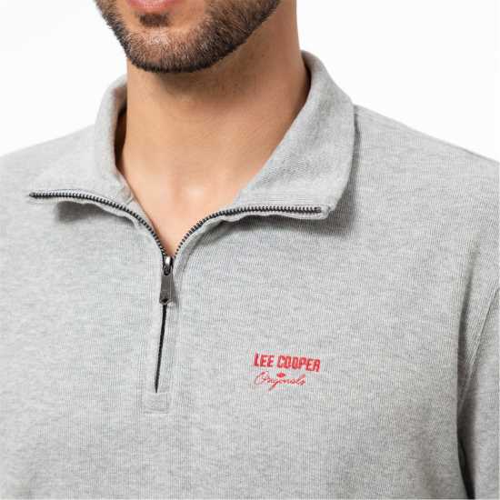 Lee Cooper C Quarter Zip Сиво Мъжки полар