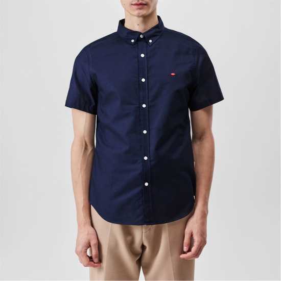 Мъжки ризи Lee Cooper Cooper Short Sleeve Oxford Shirt Морска синьо Lee Cooper Cooper Short Sleeve Oxford Shirt Морска синьо Мъжки ризи