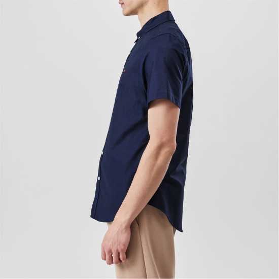 Мъжки ризи Lee Cooper Cooper Short Sleeve Oxford Shirt Морска синьо Lee Cooper Cooper Short Sleeve Oxford Shirt Морска синьо Мъжки ризи