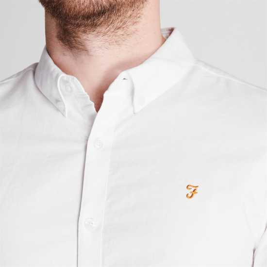 Риза С Дълъг Ръкав Farah Oxford Long Sleeve Shirt Бяло Мъжки ризи