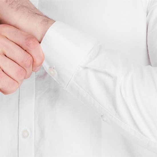 Риза С Дълъг Ръкав Farah Oxford Long Sleeve Shirt Бяло Мъжки ризи