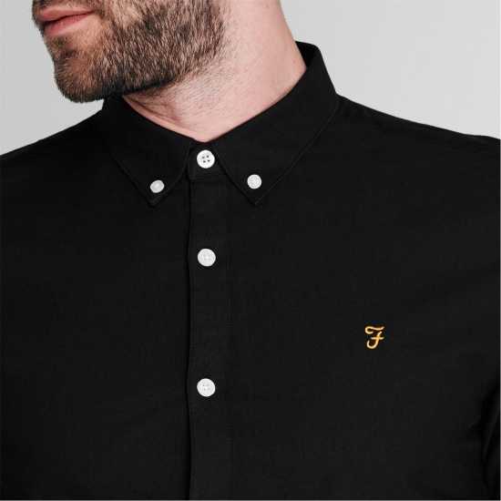 Риза С Дълъг Ръкав Farah Oxford Long Sleeve Shirt Черно Мъжки ризи