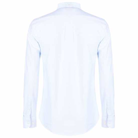Риза С Дълъг Ръкав Farah Oxford Long Sleeve Shirt Небесно синьо Мъжки ризи