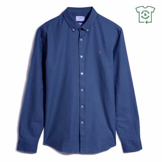 Мъжки ризи Риза С Дълъг Ръкав Farah Oxford Long Sleeve Shirt Син Пиони 492 Риза С Дълъг Ръкав Farah Oxford Long Sleeve Shirt Син Пиони 492 Мъжки ризи