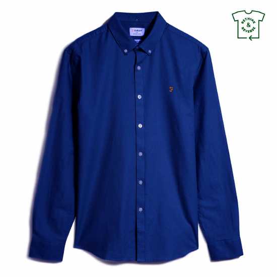 Мъжки ризи Риза С Дълъг Ръкав Farah Oxford Long Sleeve Shirt Син Пиони 492 Риза С Дълъг Ръкав Farah Oxford Long Sleeve Shirt Син Пиони 492 Мъжки ризи