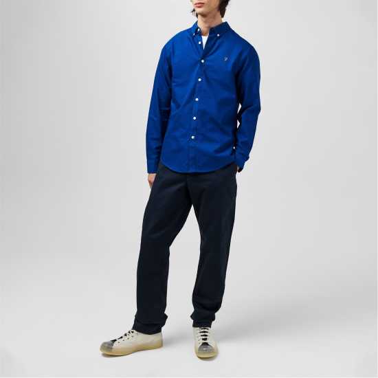 Мъжки ризи Риза С Дълъг Ръкав Farah Oxford Long Sleeve Shirt Син Пиони 492 Риза С Дълъг Ръкав Farah Oxford Long Sleeve Shirt Син Пиони 492 Мъжки ризи
