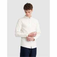 Риза С Дълъг Ръкав Farah Oxford Long Sleeve Shirt Ecru 280 