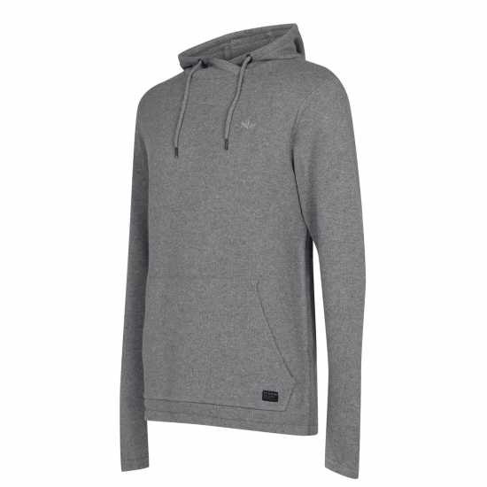 Firetrap Плетен Мъжки Пуловер Hooded Knit Jumper Mens Grey Marl Мъжки пуловери и жилетки