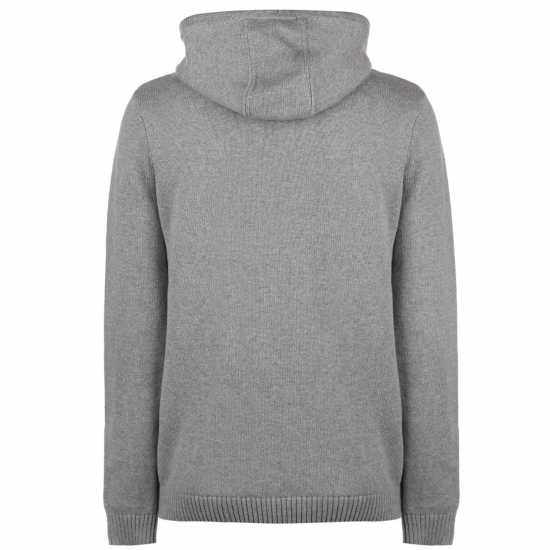 Firetrap Плетен Мъжки Пуловер Hooded Knit Jumper Mens Grey Marl Мъжки пуловери и жилетки