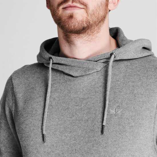 Firetrap Плетен Мъжки Пуловер Hooded Knit Jumper Mens Grey Marl Мъжки пуловери и жилетки
