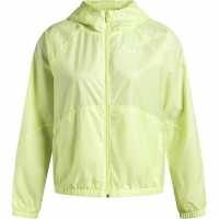 Under Armour Women's Rival Sport Water Resistant Wind Resistant Long Sleeve Hooded Oversized Fit Windbreaker Yellow 