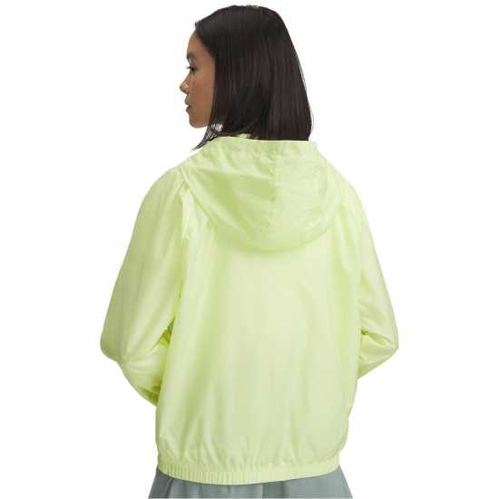 Under Armour Women's Rival Sport Water Resistant Wind Resistant Long Sleeve Hooded Oversized Fit Windbreaker Yellow 