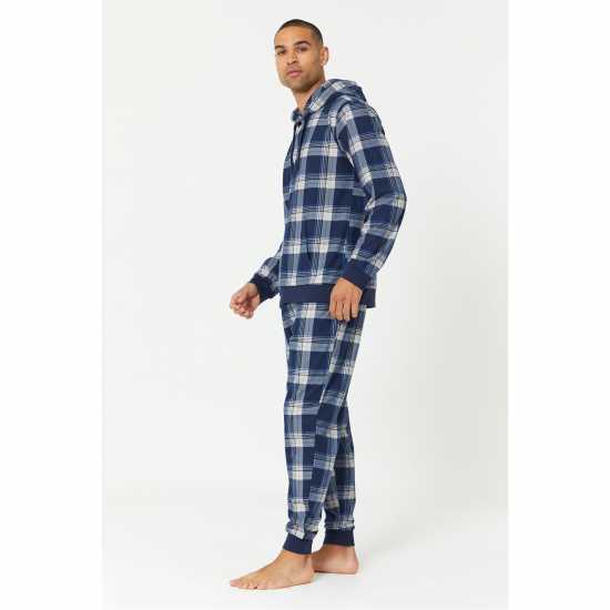 Check Hooded Loungewear Set Blue/navy  Мъжки пижами
