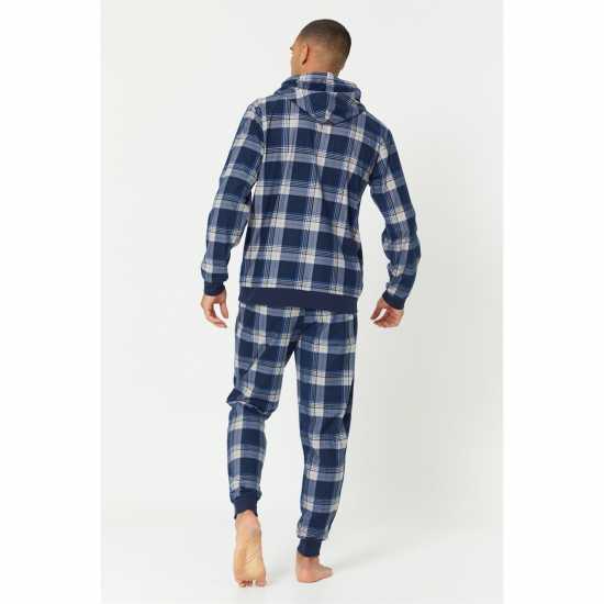 Check Hooded Loungewear Set Blue/navy  Мъжки пижами