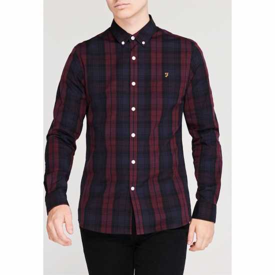 Мъжки ризи Карирана Риза Farah Brewer Checked Shirt Фара Червен 626 Карирана Риза Farah Brewer Checked Shirt Фара Червен 626 Мъжки ризи