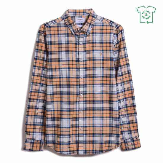 Карирана Риза Farah Brewer Checked Shirt Винтажно оранжево Мъжки ризи
