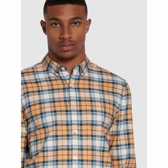 Карирана Риза Farah Brewer Checked Shirt Винтажно оранжево Мъжки ризи