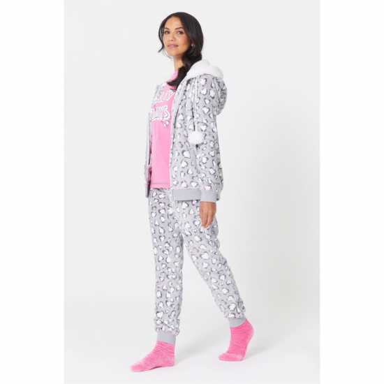 Be You Leopard Slogan 4 Piece Pyjama Set  Дамско облекло плюс размер